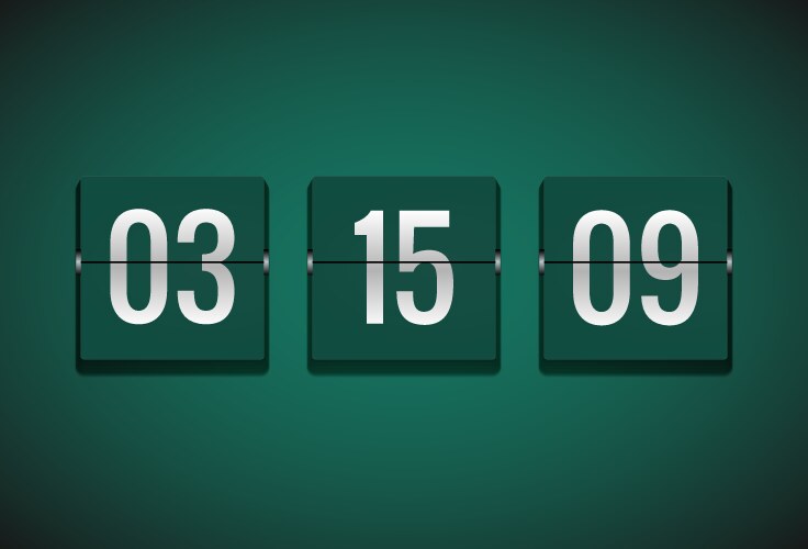 countdown timer clock counter flip vector image vector image