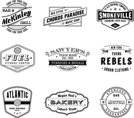 Vintage Label Collection Vector Image