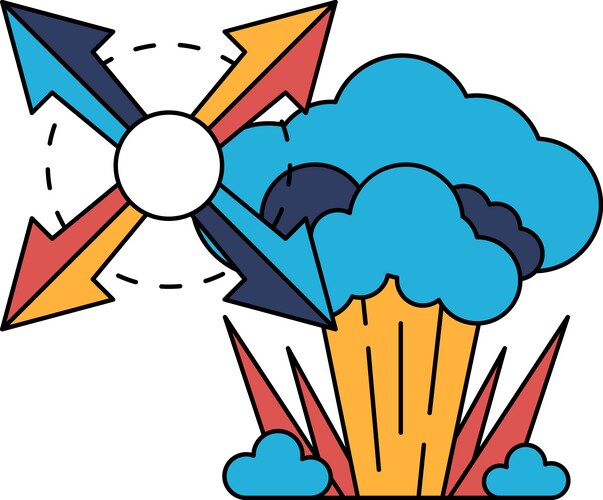 Bomb Sword Drawing Vector Image