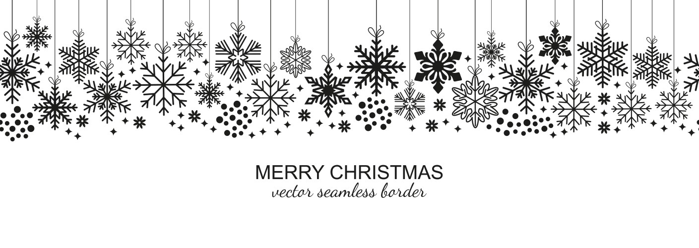 White seamless snowflake border red background Vector Image
