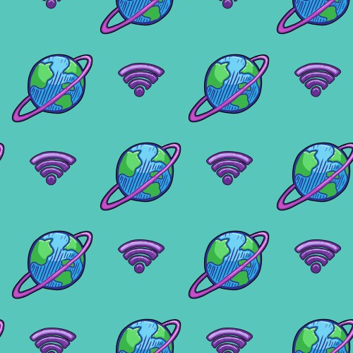 Global network seamless pattern for print or web vector image