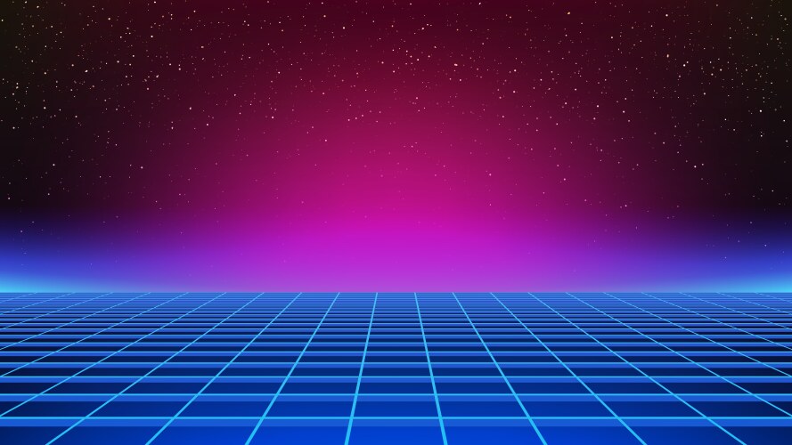 Synthwave Grid Sunset Background – Royalty-Free Vector | VectorStock