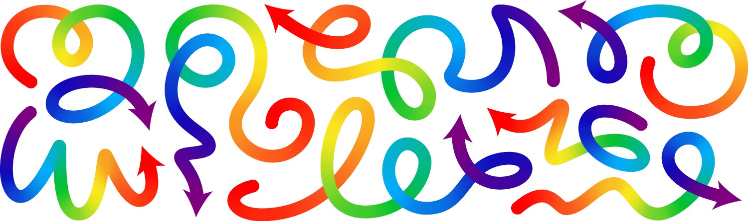 Abstract line shape color gradient arrows 3d vector image