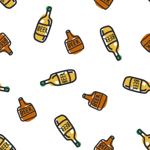 Beer festival seamless pattern Royalty Free Vector Image
