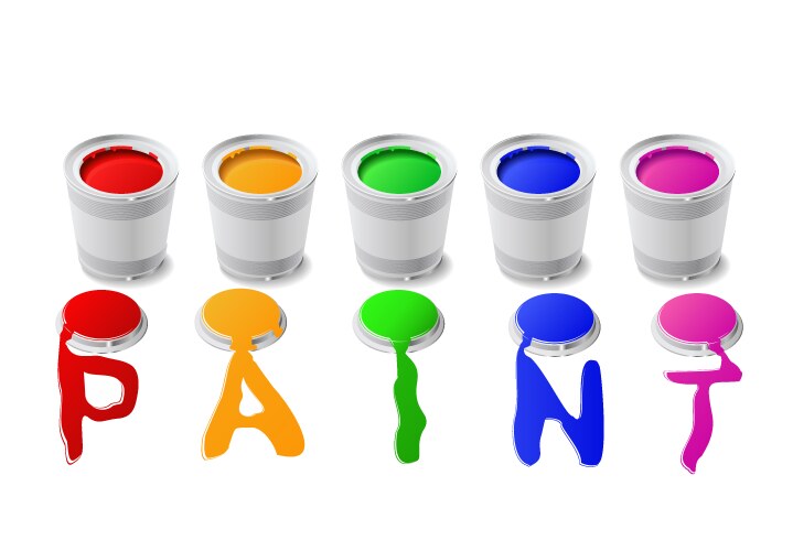 Colorful paint cans Royalty Free Vector Image - VectorStock