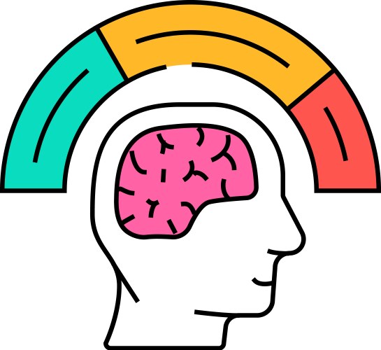 Cognitive load ux ui design icon color vector image