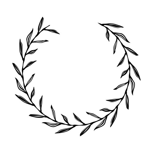 Leaf branch round place frame Royalty Free Vector Image