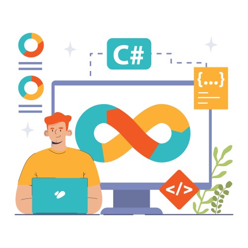 Software development coding back-end and front vector image