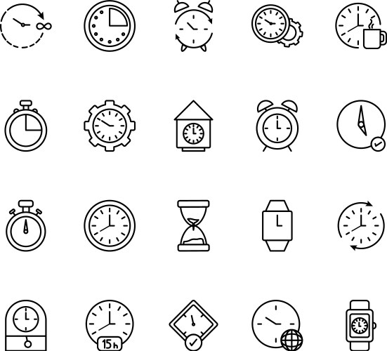 Isolated clocks instruments icon set design vector image