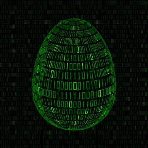 Abstract easter egg with binary code inside happy vector image