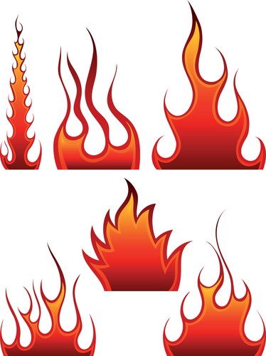 Fire patterns set Royalty Free Vector Image - VectorStock