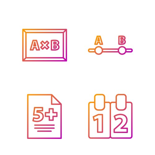 Set line mathematics function cosine calculator vector image