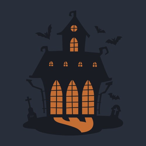 spooky ghost house halloween haunted vector image