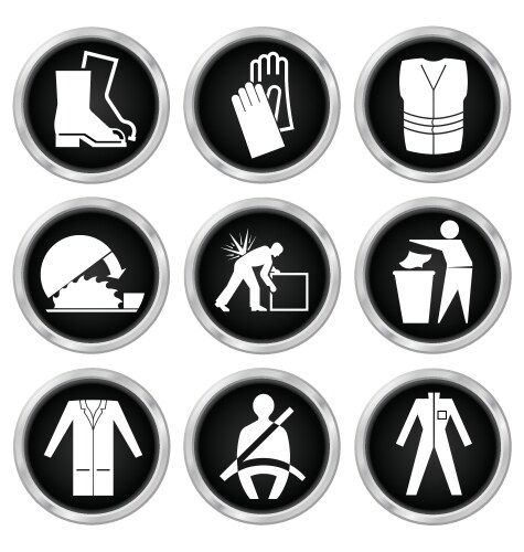 Health and safety icons vector image