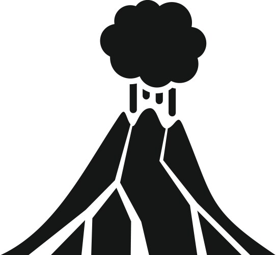 Simple line drawing of an erupting volcano Vector Image