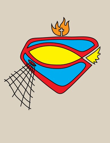 Jesus is Hero - Superhero Logo Vector Image