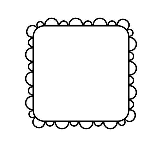 Scalloped edge square frame simple rectangle vector image