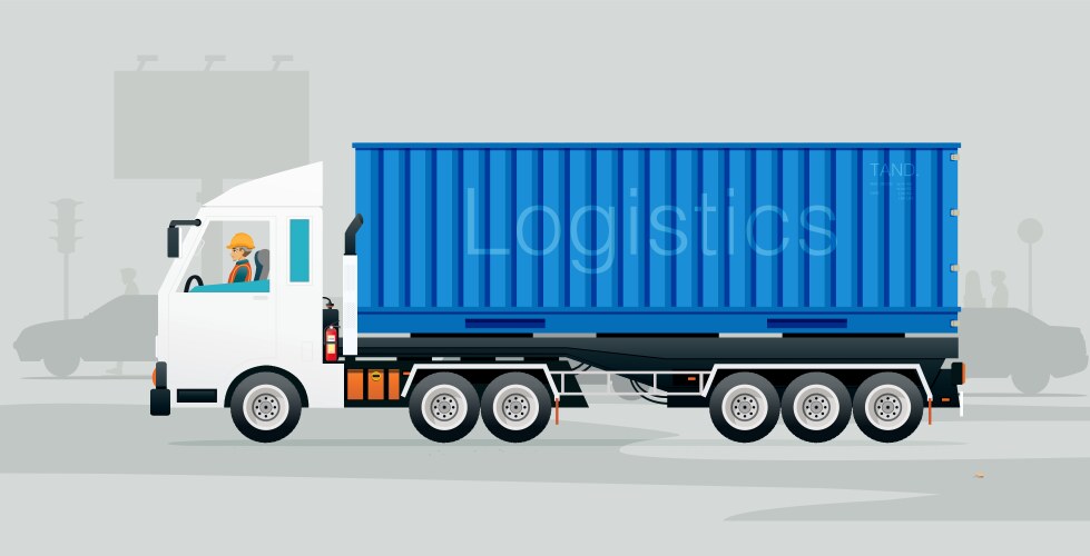 Flat of trucks Royalty Free Vector Image - VectorStock
