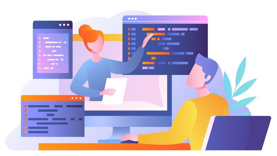 Coding Tutorial for Students vector image