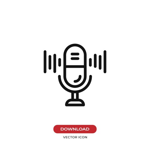 Doodle outline microphone icon Royalty Free Vector Image