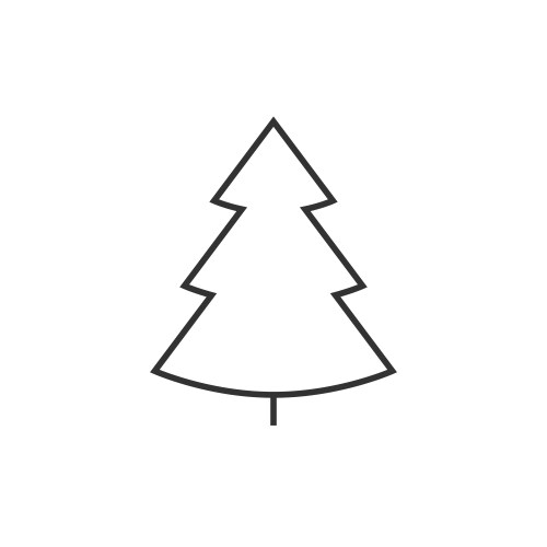 Christmas tree line icon vector image