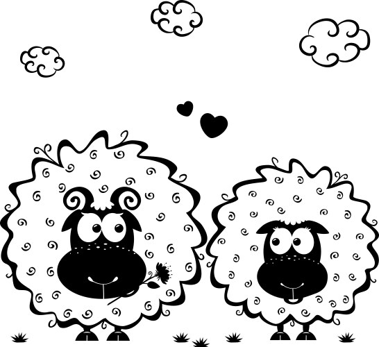 Black sheep set Royalty Free Vector Image - VectorStock