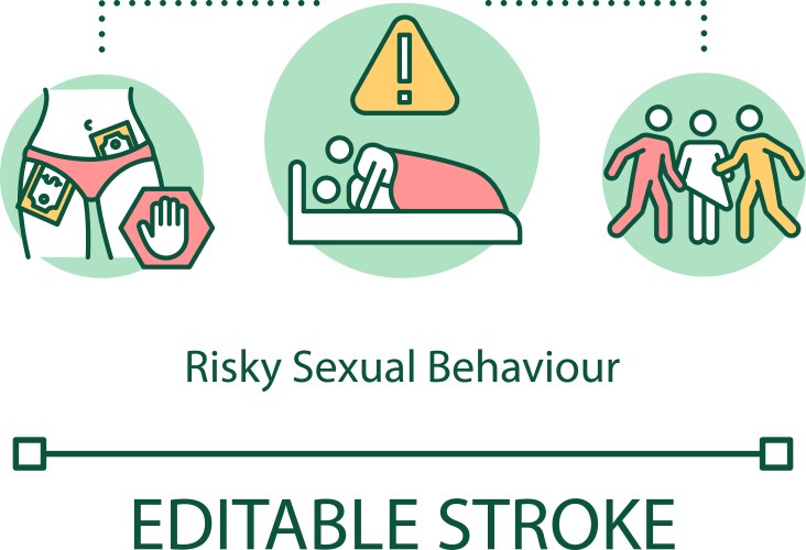 Risky sexual behaviour concept icon vector image