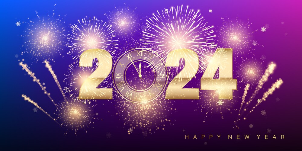 2024 new year countdown holiday banner vector image