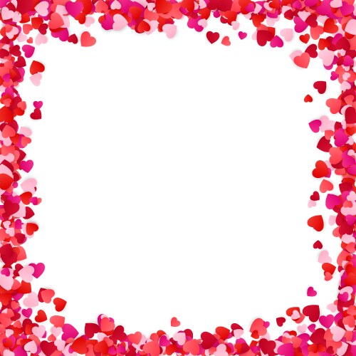 Color paper heart frame background vector image