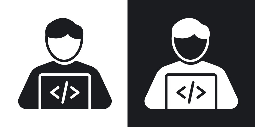 Programmerline in thin line black color flat vector image