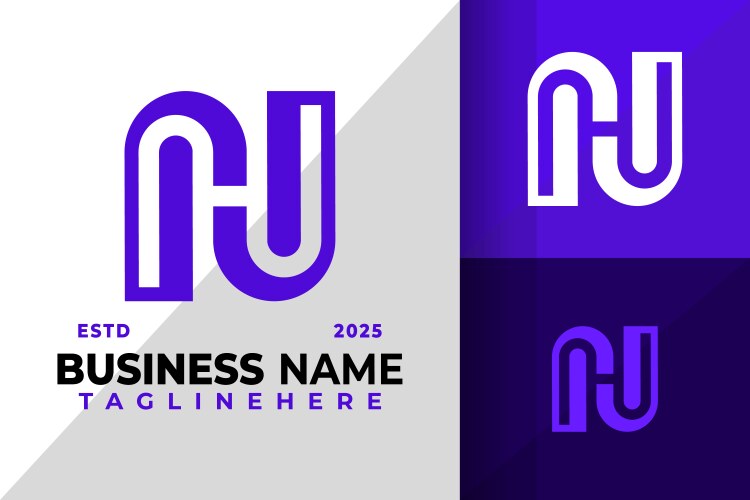 Letter nh or hn monogram logo icon design Vector Image