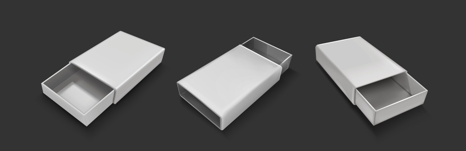 Open slide box mockup realistic Royalty Free Vector Image