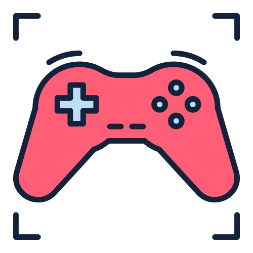 Red game controller - gamepad controlling device vector image