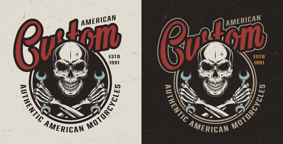 Vintage Motorcycle Repair Logo Vector Image