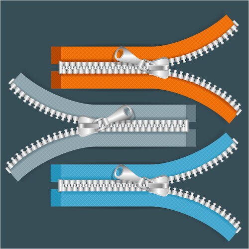 Clothes zip set Royalty Free Vector Image - VectorStock