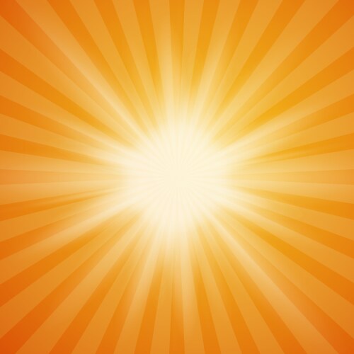 summer sun burst on orange background vector image vector image