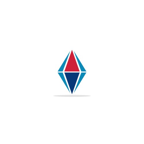 triangle crystal shape logo vector