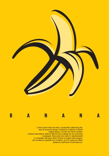 Yellow Banana Flat Art Vector Image