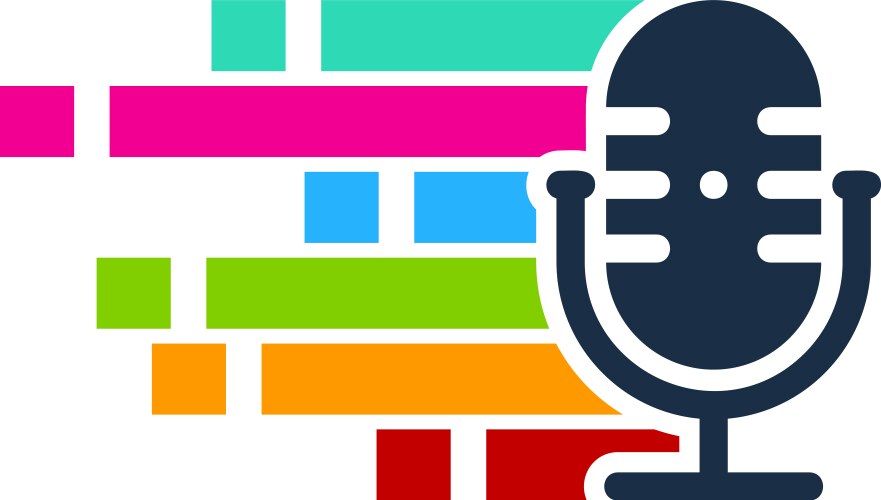 Pixel art podcast logo icon design vector image