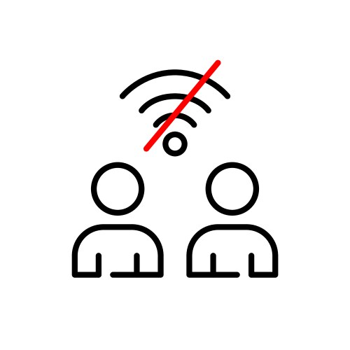 Two users having no wifi connection pixel perfect vector image