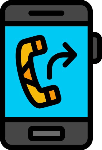 Call forwarding line filled style icon design vector image