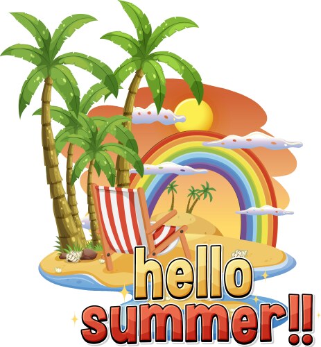 Summer element in suitcase Royalty Free Vector Image