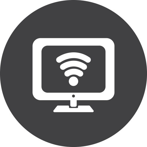 Isolated computer and wifi block flat style icon vector image
