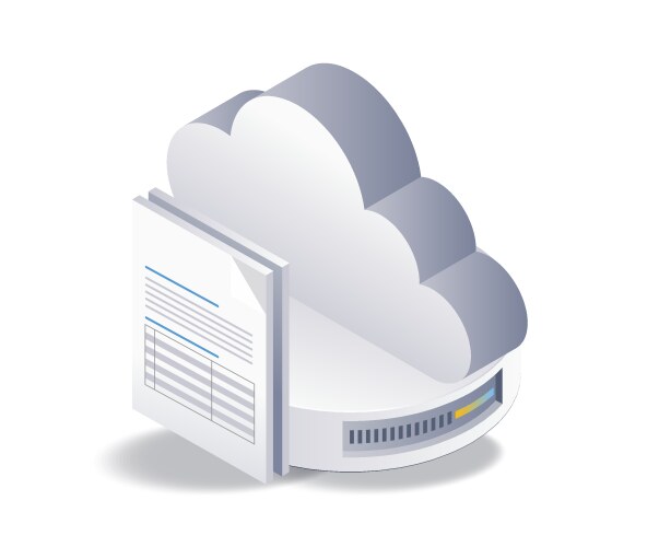 Technology cloud server data infographic 3d flat vector image