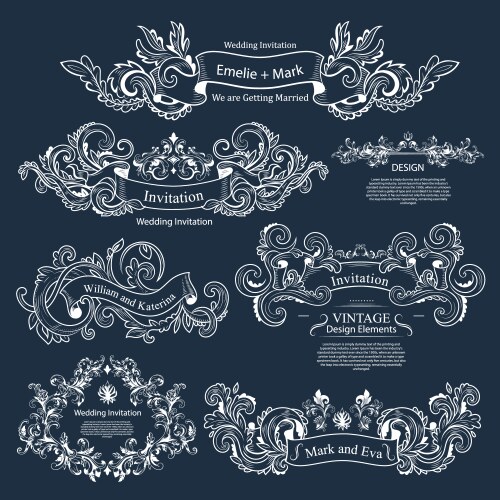Victorian Wedding Ornaments Vector Image