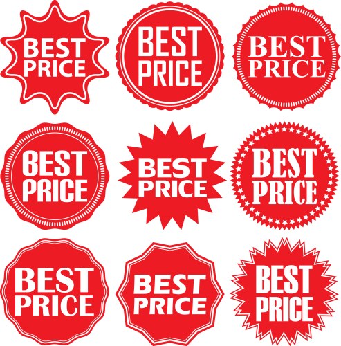 Best price signs set sticker vector image