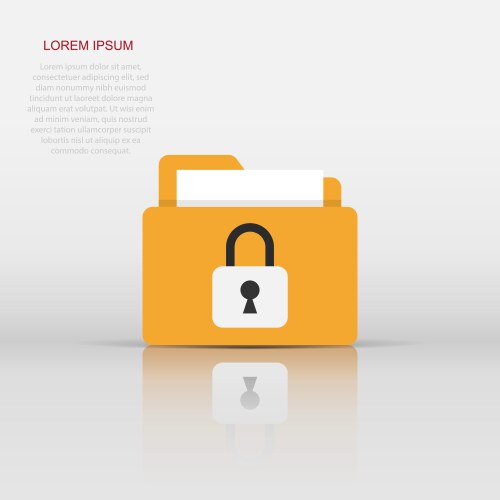Files folder permission icon in flat style vector image