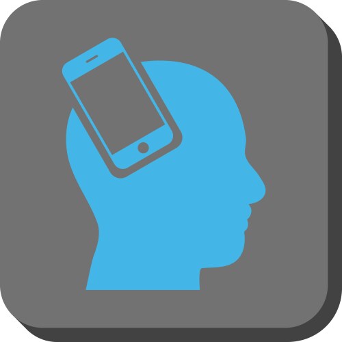 Smartphone head integration rounded square button vector image