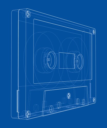 Cassette tape rendering of 3d vector image