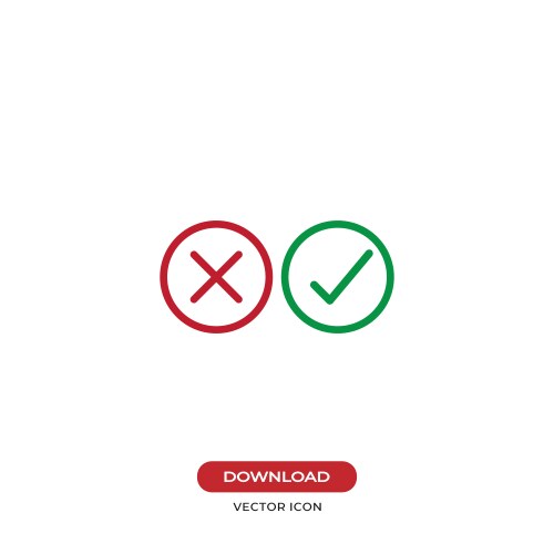 checkmarks icon yes or no sign true false vector image